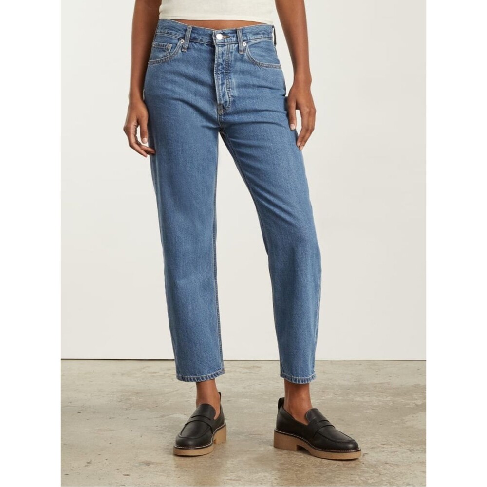 NWT Everlane Indigo Mist The Summer Slouch Mid-Rise Denim Jeans Size 26